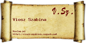Viosz Szabina névjegykártya